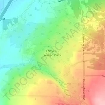 Chestnut Ridge Park地形图、海拔、地势