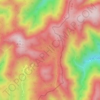 八丁平地形图、海拔、地势