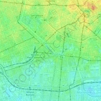 Darsena地形图、海拔、地势