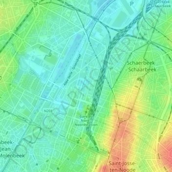 Parc Gaucheret地形图、海拔、地势