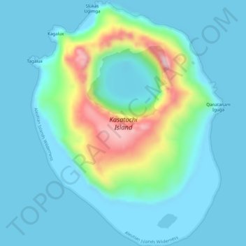 Kasatochi Island地形图、海拔、地势