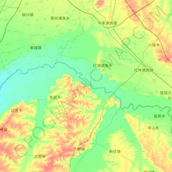 拉林河地形图、海拔、地势