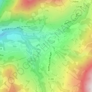 Parc Payerne地形图、海拔、地势