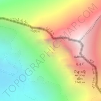 喜马拉雅山脉地形图 海拔 地势