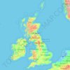 英国 / 英國地形图，海拔，地势