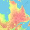 魁北克地形图，海拔，地势