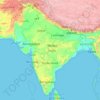 印度地形图，海拔，地势