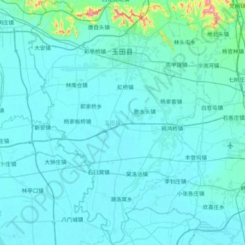 玉田县地形图，海拔，地势