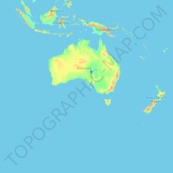 澳大利亚地形图，海拔，地势