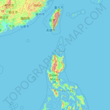 台湾地形图，海拔，地势