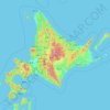 北海道地方地形图,海拔,地势