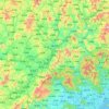 梅州市地形图,海拔,地势