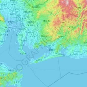 中部地方地形图 海拔 地势