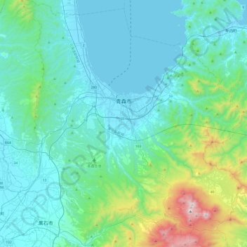 青森市地形图 海拔 地势